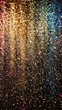 © Jullia - Dazzling Rain of Multicolored Lights on a Dark Backdrop - Abstract Bokeh Background for Festivity. vertical banner