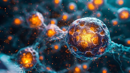 Poster - Intricate Cellular Structures Revealed Through Captivating Microscopic Imagery