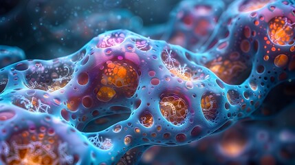 Poster - Intricate Microscopic of Cellular Structures and Organic Patterns Revealing the Invisible Wonders of the Biological World
