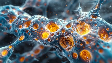 Fototapete - Mesmerizing Microscopic Masterpiece Captivating Cellular Structures Revealed in Vivid Detail