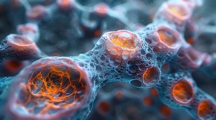 Poster - Captivating Microworld Vibrant Cellular Structures Revealed through Electron Microscopy