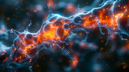 Leinwandbilder - Captivating Microscopic of Cellular DNA Structures Revealing Intricate Cosmic Like Patterns
