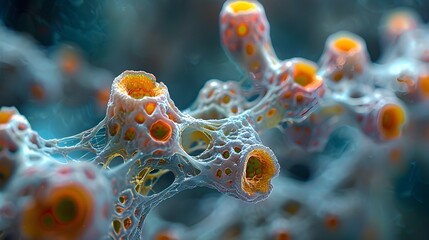 Poster - Intricate Microscopic Visualization of Plant DNA Structure Showcasing Scientific and Discovery description This image represents the intricate and