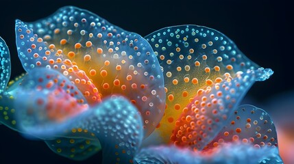 Poster - Intricate Microscopic of Vibrant Plant DNA Structure in Scientific Laboratory Setting