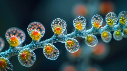 Poster - Captivating Microscopy of Plant DNA A Vibrant Scientific into the Intricate Structures and Patterns of Life at the Cellular Level