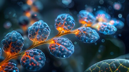 Poster - Intricate Cellular Microscopy of Vibrant Plant DNA Structure