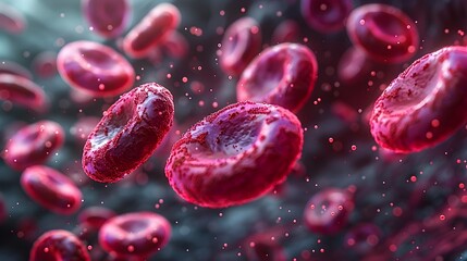 Poster - Vibrant Microscopic View of Intricate Blood Cell Structures and Genetic Patterns