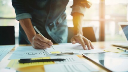 Leinwandbilder - ux designer designing designers web brand phone smartphone layout geek business prototype internet goals sketch plan write idea success solution concept  stock image : Generative AI