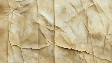 Wall Mural - A piece of parchment with a brownish color and a wrinkled paper texture