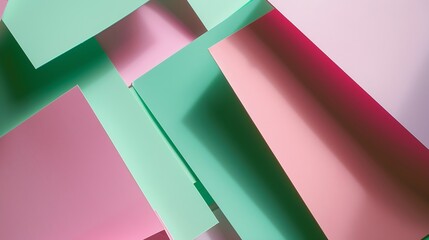 Poster - Layout of colorful carton sheets in pink and green shades : Generative AI