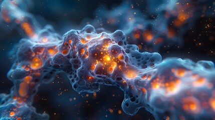 Poster - Stunning Microscopic Visualization of Intricate DNA Cell Structure and Patterns Revealed through Advanced Electron Microscopy Techniques