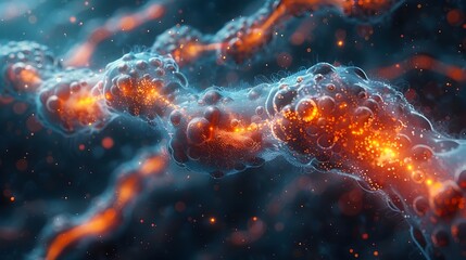 Poster - Microscopic of Cosmic Cellular Structures Intricate Patterns in a Scientific Symphony of Color and Light