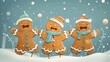 Playful Gingerbread Carolers in Festive