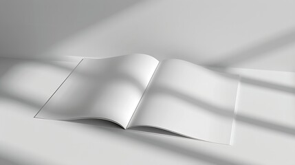 Poster - Mockup of horizontal landscape for business isolated on gray backgroundThe template of the first booklet is open on a Uturn the second is closed shows the backEmpty bifold with realist : Generative AI