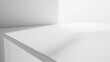 © Generative AI - Empty white table top mock up white desk and white background : Generative AI