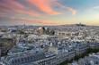 Paris, aerial view of the city, with the Saint-Eustache church, and Montmartre in background
