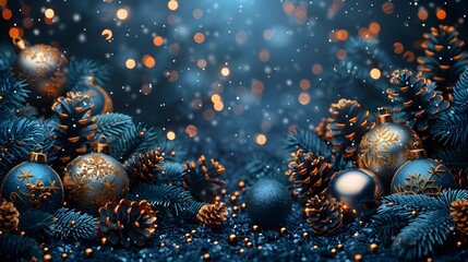 Leinwandbilder - Elegant and Sophisticated Christmas Ornament Shapes with Metallic Tones and Abstract Snowflake Patterns in a Luxurious Holiday Aesthetic Inspired by