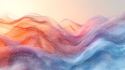 Aufkleber - Soft and Muted Pastel Christmas Graphic with Organic Flowing Shapes and Lines for a Delicate Feminine and Ethereal Holiday Backdrop