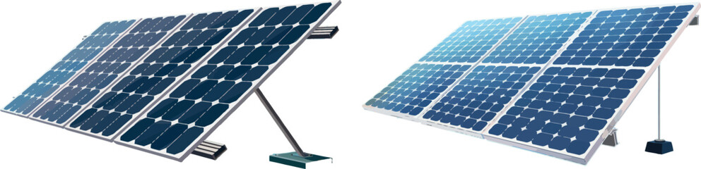 Aufkleber - Vector illustration of solar panel for alternative power generation from sunlight