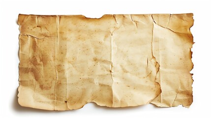 Aufkleber - Empty old yellowed paper layout for vintage photo or postcard isolated on white background : Generative AI