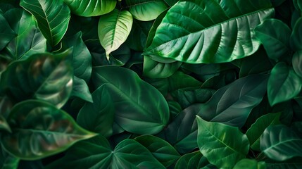 Aufkleber - Creative layout made of green leaves Flat lay Nature spring concept : Generative AI