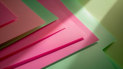 Poster - Layout of colorful carton sheets in pink and green shades : Generative AI