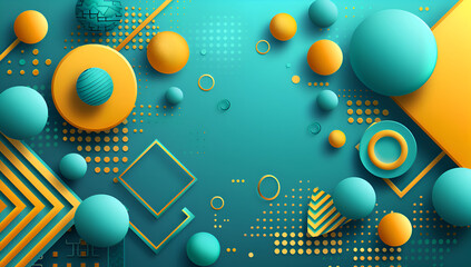 Wall Mural - a colorful abstract painting with many different shapes and sizes of circles and squares. the painti