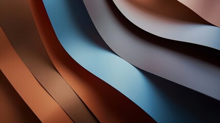 Poster - From above layout of colorful cardboard sheets in brown and grey shades : Generative AI
