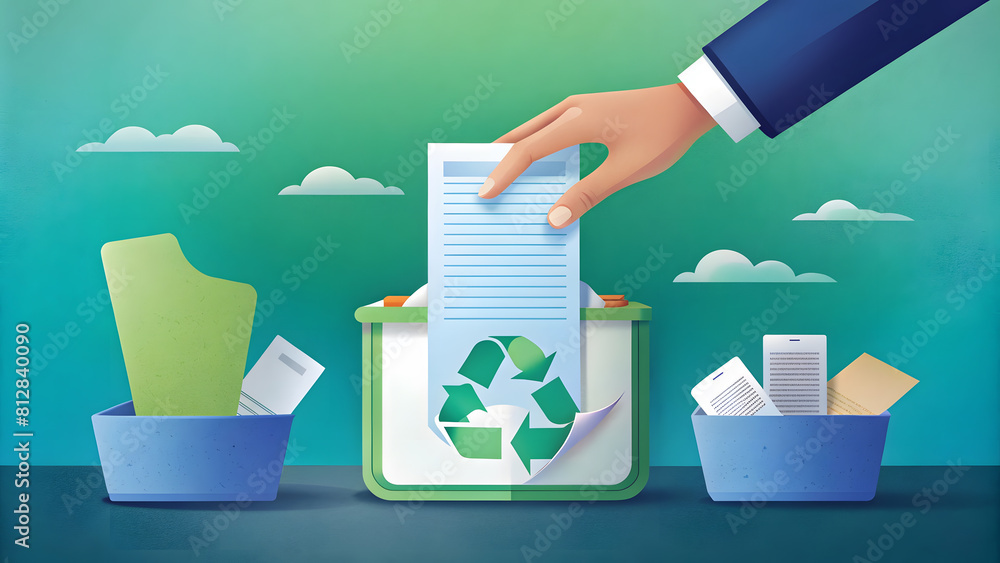 Employee Recycling Paper: Reducing Waste and Reusing Resources. Perfect ...