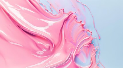 Leinwandbilder - Abstract pastel pink color paint with pastel blue background Fluid composition with copy space Minimal natural luxury : Generative AI