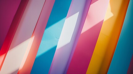 Poster - Layout of colorful cardboard sheets in pastel shades : Generative AI