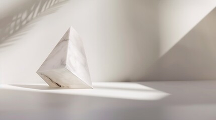 Poster - Geometric figure with a marble texture on a light background Design for presentation : Generative AI