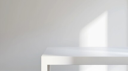 Aufkleber - Empty white table top mock up white desk and white background : Generative AI