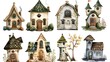Whimsical Storybook Cottages and Fairytale Homes in Enchanting Fantasy Landscape