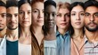 © Generative AI - Diversity and difference Composite image of a diverse group of people : Generative AI