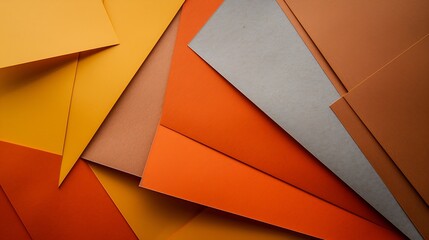 Poster - From above layout of colorful cardboard sheets in brown and grey shades : Generative AI