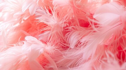 Poster - Fluffy cherry blossom pink feather fashion design background  Happy Valentine fuzzy textured soft focused photograph  Fashion Color Trends Spring Summer 2016 : Generative AI
