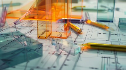 Fototapete - Website Creative planning application developer draft sketch drawing template layout prototype framework wireframe design studio : Generative AI