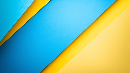 Poster - Layout of colorful cardboard sheets in blue and yellow shades : Generative AI