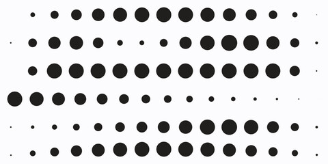 Wall Mural - Basic halftone dots effect in black and white color. Halftone effect. Dot halftone. Black white halftone.Background with monochrome dotted texture. Polka dot pattern template