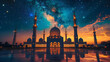 © YOGI C - scenery of a mosque at night with beautiful starry sky