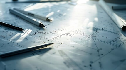 Fototapete - Website designer Creative planning application development  draft sketch drawing template layout framework wireframe design studio  User experience concept : Generative AI