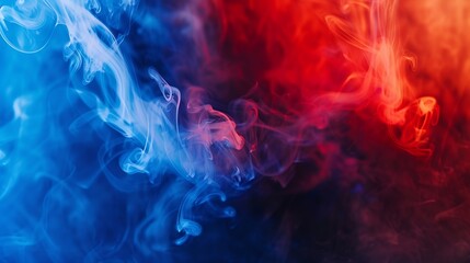 Poster - Cool and creative Ultra Hd Blue and Red smoke background for logos texture and poster : Generative AI
