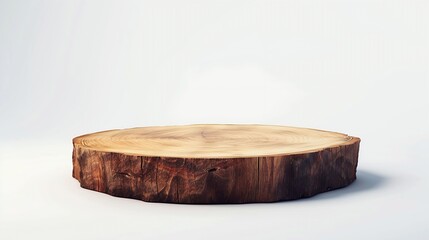 Poster - Old wood product display podium presentation minimal style isolated on white background with clipping path for design work : Generative AI