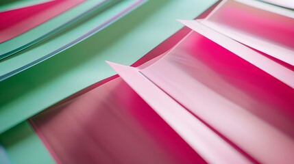 Poster - Layout of colorful carton sheets in pink and green shades : Generative AI
