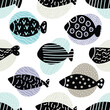 Stones and fish. Kids background. Seamless pattern. Can be used in textile industry, paper, background, scrapbooking.