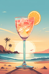 Wall Mural - Refreshing Beach Cocktail