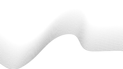 Wall Mural - abstract halftone flowing wavy gradient dots shape isolated on transparent background. flowing dot p