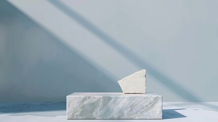 Poster - nature stone podium for product stylish showcase  mock up for exhibition presentation of goods  Exhibition display podium : Generative AI
