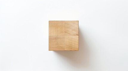 wooden block box concept with wood cube isolated on white background for mock up top view layout : Generative AI
